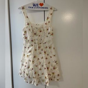For Love & Lemons 
Wildflower Mini Dress | White Floral 
Size Small | Worn Once